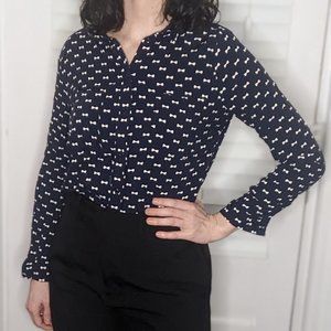 ✌️2 for 10👐 retro bow-tie blouse